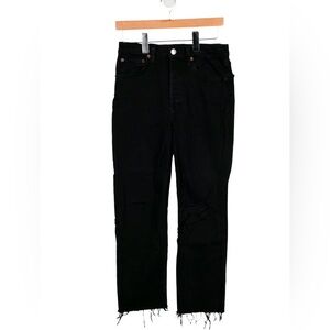 RE/DONE Black Distressed Jeans | US28